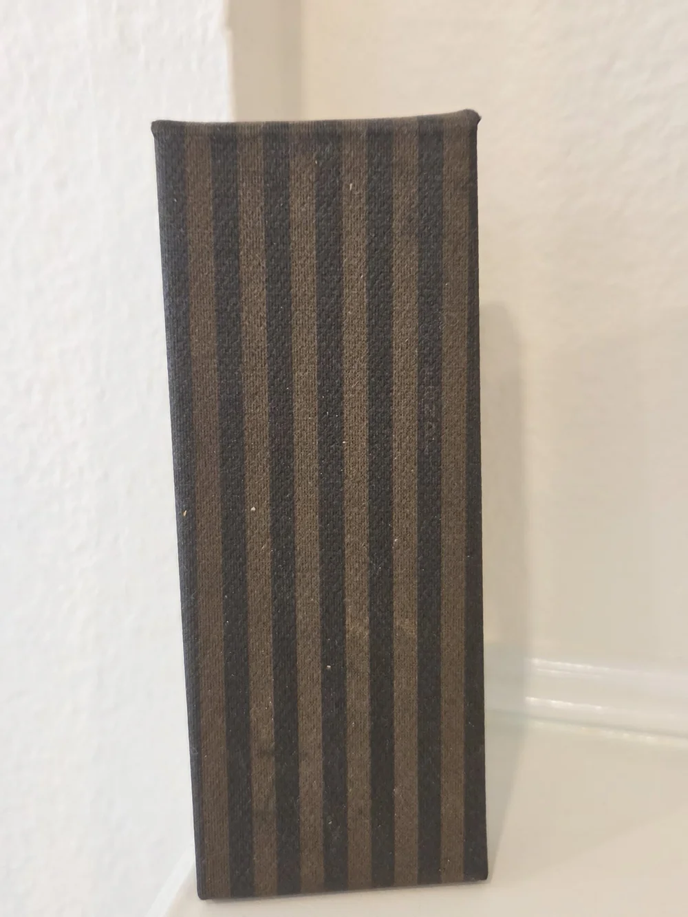 Vintage Fendi Brown and Black Striped Sunglasses Case with Gold Plaque